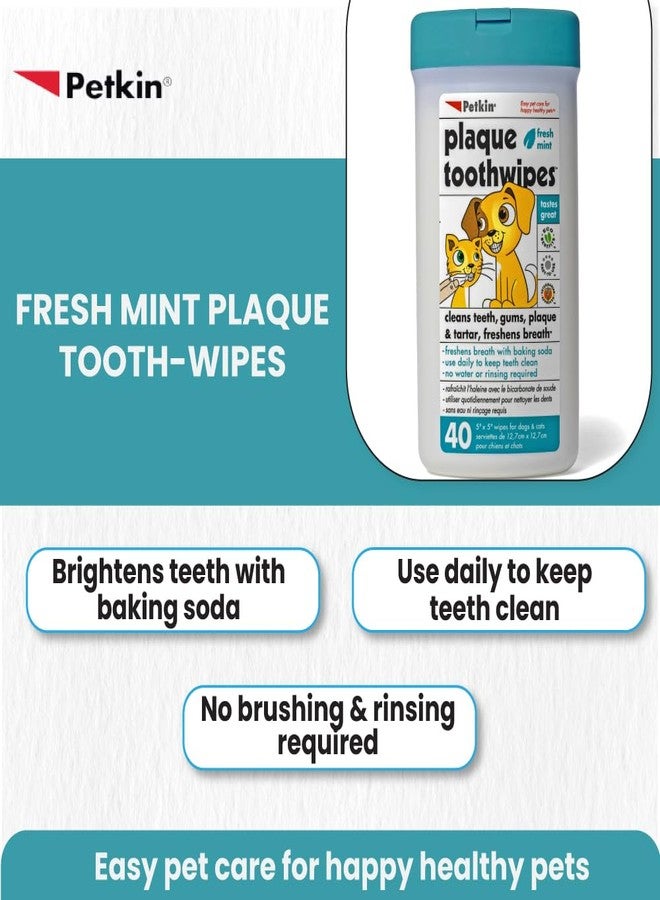 بيتكين مناديل بيتكين لتنظيف أسنان الحيوانات الأليفة - مناديل تنظيف أسنان الكلاب والقطط | نفس منعش، تحكم في الجير، نظافة فم سهلة - 40 منديلًا - Image 3